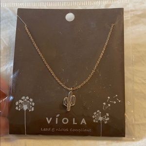Gold cactus necklace NWT